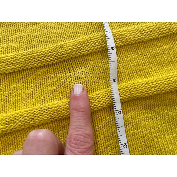 Marc O'Polo Yellow Cotton Linen Slub Knit Long Sleeve Sweater, Size L - Picture 12 of 13